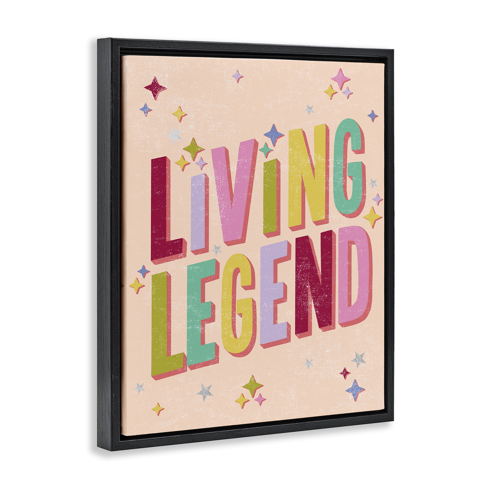 Stupell Industries Vintage Living Legend Phrase Text & Numbers Painting Black Floater Framed Canvas Art Print Wall Art, 25 x 31