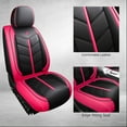 thumbnail image 6 of OTOEZ Universal Pink Car Seat Cover PU Leather 5-Seat Full Set Waterproof Front & Rear Cushion Protector Fit Most Honda Toyota Chevy Ford Nissan SUV, 6 of 11