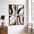 thumbnail image 2 of Framed Print Wall Art Set of 4 - Neutral Abstract Colorblocks Poster Art - 4 Pieces Minimalist Modern Wall Decor for Living Room - 11"x14"x4 BLACK, 2 of 7