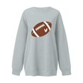 thumbnail image 4 of BOMYJESK Women's Sweatshirts Casual Football Sweatshirt Funny Graphic Print Sweatshirt Crew Neck Long Sleeve 2026 Fall Winter Pullover Light Gray L, 4 of 5