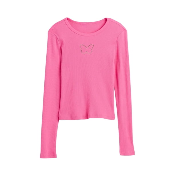 Camiseta de Niña GAP de Manga Larga con Costuras y Estampado "Love Letter" Talla M