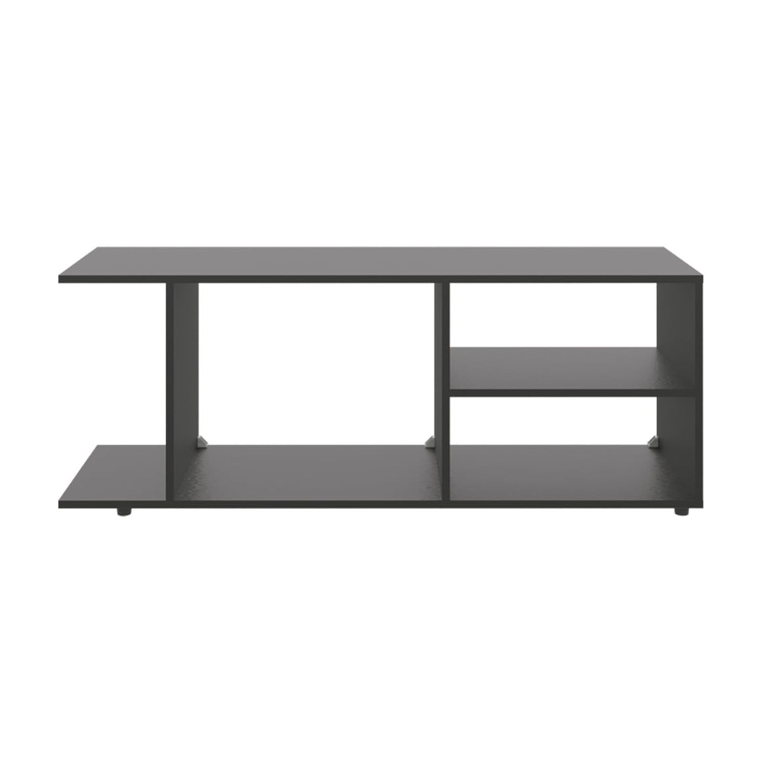 Entertainment Center 17.8" H, with 4 Shelves and 4 Legs, Black
