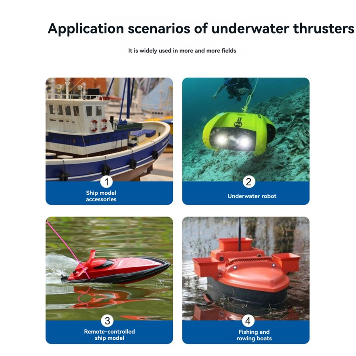 400W Brushless Motor Underwater Thruster for Kayaks Paddle Boards Counterclockwise,1 x Boat Motor,Black