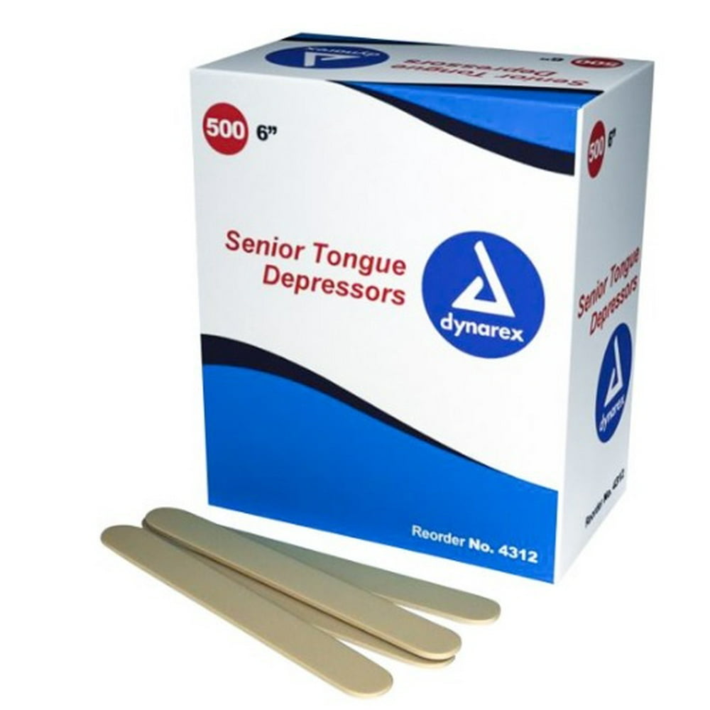 Dynarex 4312 Tongue Depressor, 6" Wood, NonSterile, 500 Per Box MS85510