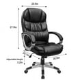 thumbnail image 2 of Vineego High Back Executive Chair PU Leather Business Manager’s Office Chair Adjustable Ergonomic Swivel Desk Chair with Lumbar Support and Armrest, Black, 2 of 7