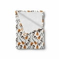 thumbnail image 2 of Guitar Soft Flannel Fleece Blanket, Realistic Illustration Classic and Electric Instruments Entertainment, Cozy Plush for Indoor and Outdoor Use, 50" x 70", Pale Orange Brown White, by Ambesonne, 2 of 6