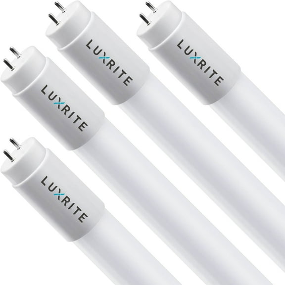 Luxrite 4FT T8 LED Tube Light, 13W=32W, 3000K Soft White, Single-End or Double-End Powered, F32T8 4-Pack