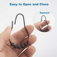 thumbnail image 2 of Shower Curtain Hooks Rings Metal Shower Curtain Hooks Rings for Bathroom Shower Rods Curtains Set of 12 Black, 2 of 7