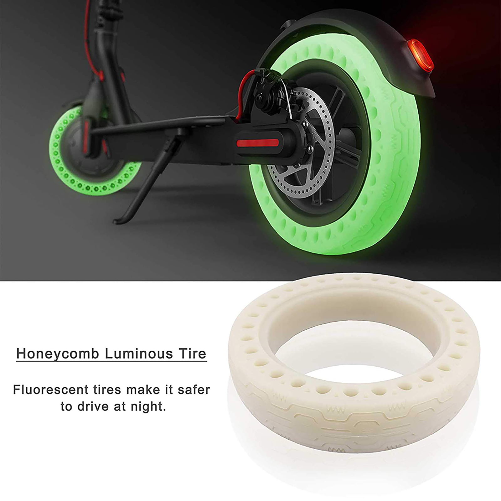Luminous Fluorescent Hollow Solid Tire for Xiaomi Mijia M365 Electric Scooter US 