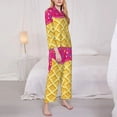 thumbnail image 3 of Balery Red Ice Cream Conjunto de Pijama con Estampado para Mujer, Conjunto de Dos Piezas con Manga Larga, Ropa de Dormir Suave con Bolsillos, Pijamas Cómodos-Large, 3 of 7