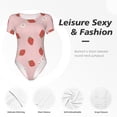 thumbnail image 6 of Uemuo Hand Drawn Strawberry Pattern Women's One Piece Short Sleeve Swimsuit Rash Guard Surfing Modest Quick-drying Swimsuit Beach Essentials-Large, 6 of 9