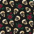 thumbnail image 6 of HAOXIT Rose Flower Skull Elastic Edged Fitted Round Tablecloth , Waterproof Oil Proof Polyester Table Cloth Decorative Fabric Table Cover for Dining Table 54-58, 6 of 8