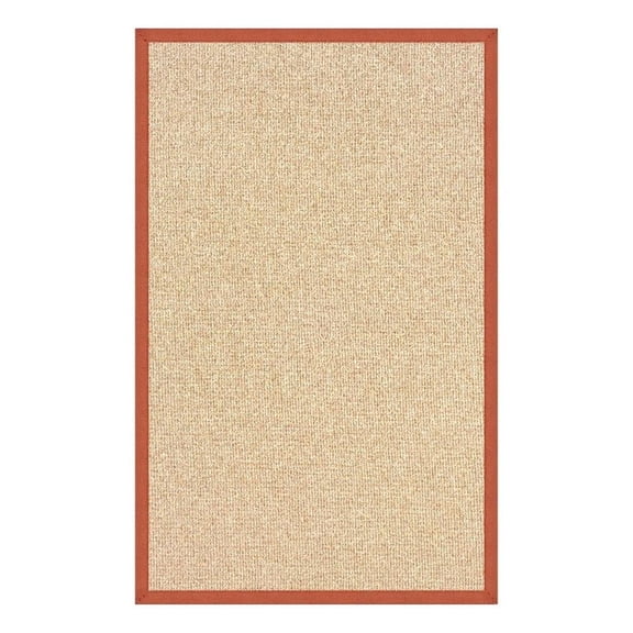 Linon Empire Machine Tufted Wool 5'x8' Rug in Natural and Burnt Orange