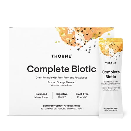 THORNE - Complete Biotic - Probiotic  Prebiotic & Postbiotic for Women  Men & Kids - Supports Gut  Digestive & Immune Health* - Occasional Constipation  Diarrhea  Gas & Bloating Relief* - 30 Servings