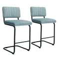 thumbnail image 6 of Zesthouse 24" Counter Stools Set of 2, Velvet Tufted Counter Height Chairs with Back and Metal Legs, Mid Century Modern Bar Stools for Kitchen Island, Blue, 6 of 9