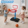 thumbnail image 5 of QIAHO Toddler Basketball Hoop, Adjustable Height Indoor Outdoor Mini Basketball Goal with 2 Balls & Pump, Poolside Backyard Sports Toy Gift for Boys Girls Ages 3-5, 5 of 10