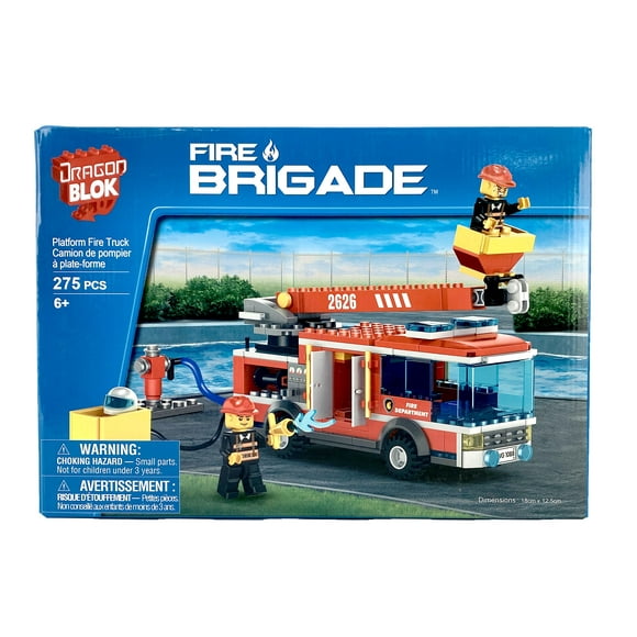 Dragon Blok Ensemble de Blocs de Construction de Camion de Pompiers à Plate-Forme de Pompiers | 275 Pièces | pour les 6 Ans et Plus