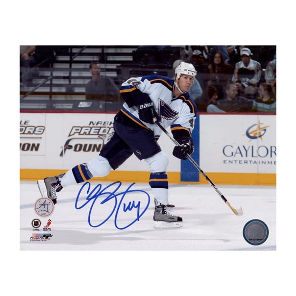 Chris Pronger Signed St Louis Hockey Shooting 8x10 Photo