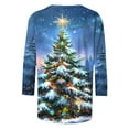 thumbnail image 5 of Bcresic Tops for Christmas Women Trendy 3/4 Sleeve Tshirts Cute Glitter Xmas Tree Basic Tee Casual Loose Round Neck Tunic Top Classic Printed Pullover Shirt Holiday Gifts Top,#08_Blue,X-Large, 5 of 5