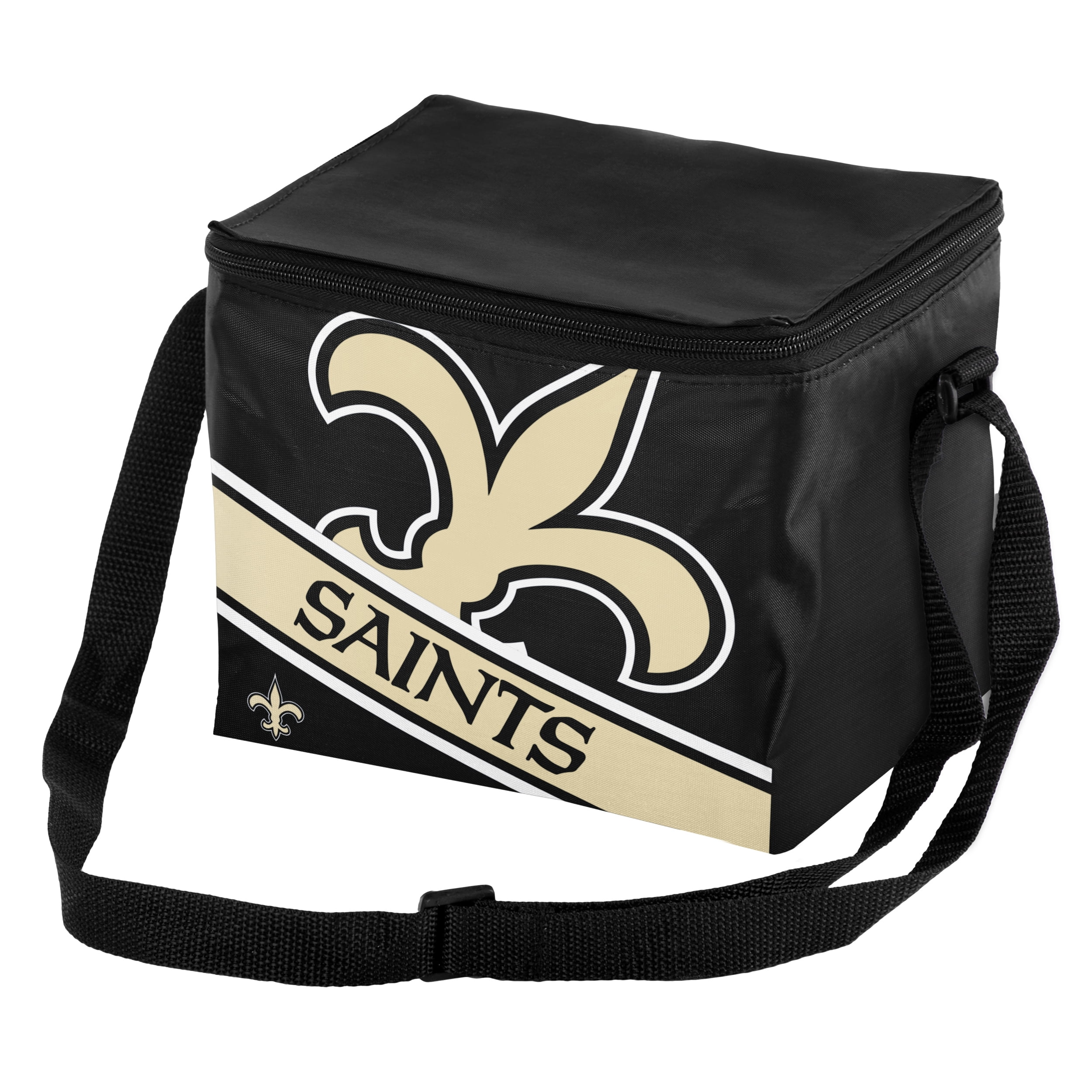 Forever Collectibles - Big Logo Stripe 6 Pack Cooler, New Orleans Saints