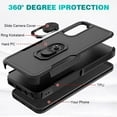 thumbnail image 3 of Samsung Galaxy A14 5G Case with Screen Protector, Military Grade Dual Layer Shockproof Heavy Duty Shockproof Full Body Protective Phone Cover for Galaxy A14 5G, 6.6 inch, 2023 Black, 3 of 13
