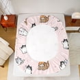 thumbnail image 5 of Homewish Cartoon Cats Twin Sheet Sets 3pcs for Kids Teens,Kawaii Animal Twin Fitted Sheet Microfiber,Dreamy Princess Breathable Flat Sheet,Super Cozy Room Decor, 5 of 7