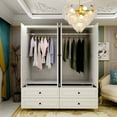 thumbnail image 6 of VivaVista Wardrobe Armoire Closet, Modern Armoire Storage Cabinet with Hanging Rod & Drawer, Wood, 6 of 9