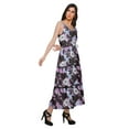thumbnail image 3 of Moomaya Printed Cotton Spaghetti Strap V-Neck Dress For Women Long Maxi Dress, 3 of 6