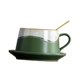 thumbnail image 3 of Taza de café de cerámica para bebidas frías o calientes, ideal para la cocina y el hogar. Verde blanco, 3 of 9