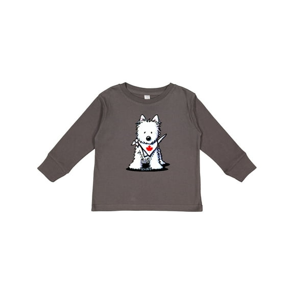 Inktastic Canada Day Westie Boys or Girls Long Sleeve Toddler T-Shirt