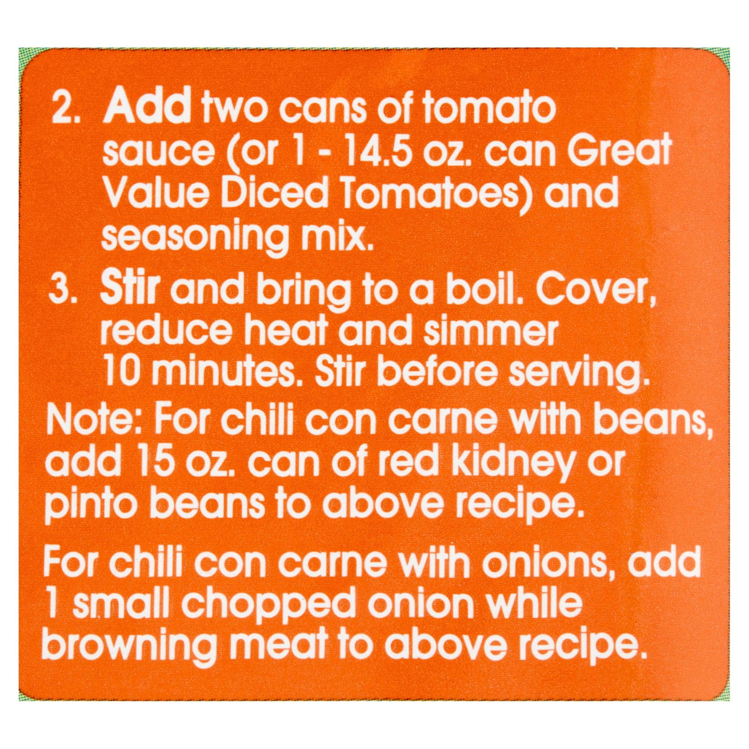 (24 pack) Great Value Mild Chili Seasoning Mix, 1 oz