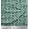 thumbnail image 1 of Soimoi Green Heavy Satin Fabric Geometric Ikat Printed Fabric 1 Yard 56 Inch Wide, 1 of 3