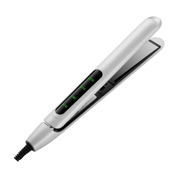 Pisexur Batería de cocina Plancha de pelo para cabello liso y rizado con pantalla LCD, rizos naturales, alisador de cabello natural liso negativo sin dañar los rizos para la cocina del hogar
