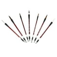 thumbnail image 4 of 7Pcs Calligraphy Brush Weasel Hair Wood Handle Chinese Traditional Pen Set with Gift Box, 4 of 11