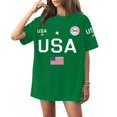 thumbnail image 2 of Axiiglly USA 250th Anniversary Women's Short-Sleeve Shirt Patriotic Flag Print Tee Shirts, Plus Size Loose Fit Holiday Womens Tops S-3XL, 2 of 6