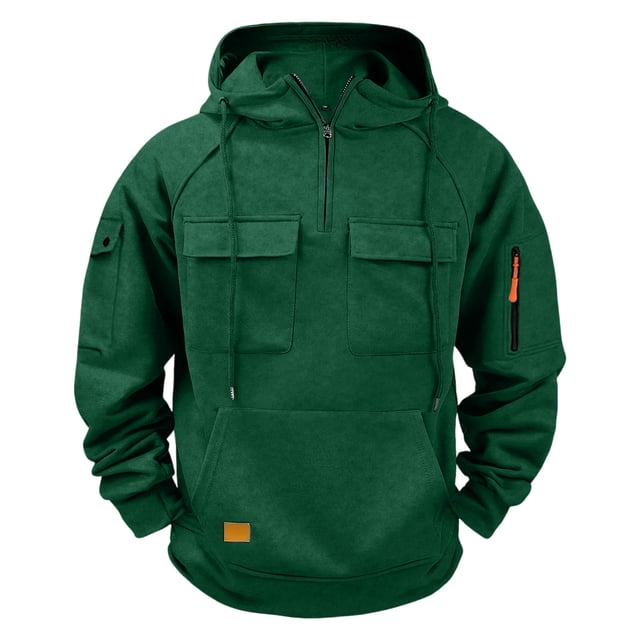 Chandail à Capuchon en Molleton Homme Homme Henley à Manches Longues Chandail à Capuchon pour Homme Chandails pour Hommes Chandails Légers pour Hommes Col Rond