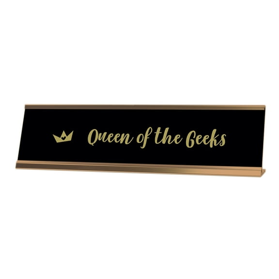 Signs ByLITA Queen Of The Geeks Desk Sign, novelty nameplate (2 x 8")
