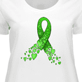 thumbnail image 4 of Inktastic Mental Health Awareness Ribbon with Green Hearts Women's Plus Size T-Shirt, 4 of 5