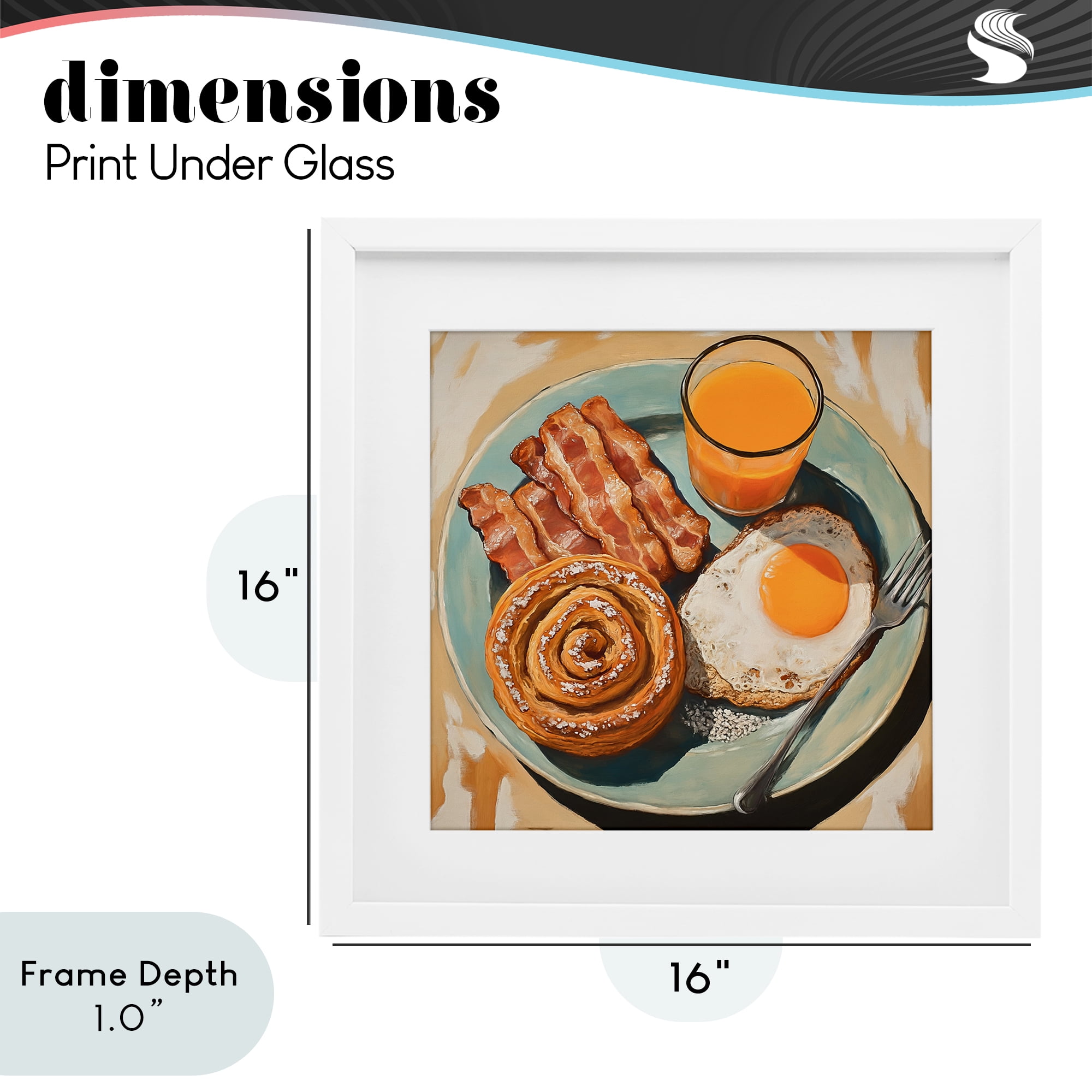 Stupell Industries Cinnamon Roll Breakfast White Framed Print Under Glass, design by Tina LeCour