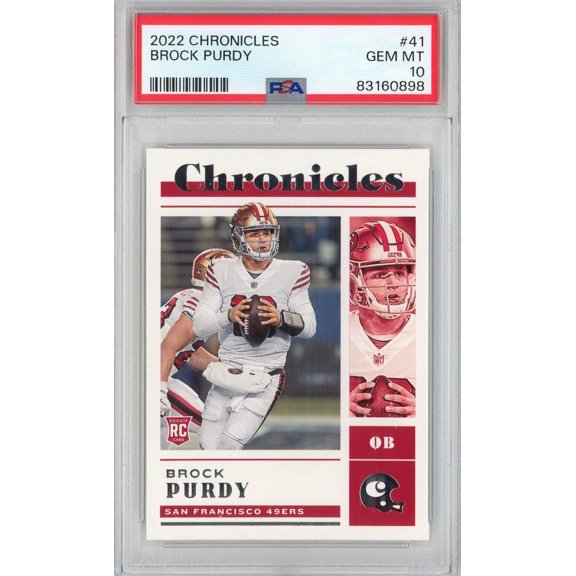 Graded 2022 Panini Chronicles Brock Purdy #41 Rookie RC Football Card PSA 10 Gem Mint