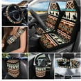thumbnail image 2 of Jeiento Southwest Aztec Car Seat Cover Full Set with Cross Steering Wheel Cover Seat Belt Covers Running Horse Cup Coasters Wristlet Keychain Car Storage Box Gabage Can Rear Mirror Cover 15 Pcs, 2 of 7