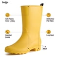 thumbnail image 5 of SMILIN Rubber Wide Calf Rain Boots for Women, Yellow, Size 7, 5 of 10