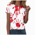 thumbnail image 3 of Towmus Halloween Tshirt Women Graphic Tees Loose Fit Casual Crew Neck Short Sleeve Tops, 3 of 6