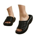 thumbnail image 2 of Fdrone Womens Recovery Sandals with Plantar Fasciitis Support Orthotic Open Toe Comfortable Slides Thick Cushion Reduces Stress on Feet Joints & Back Post-Exercise, 2 of 9