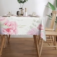 thumbnail image 3 of XMXT Polyester Rectangle Tablecloth, Elegant Pink Roses Print Waterproof Table Cloth Home Dinner Decor Table Cover for Holiday Party, 54 x 72 inches, 3 of 9