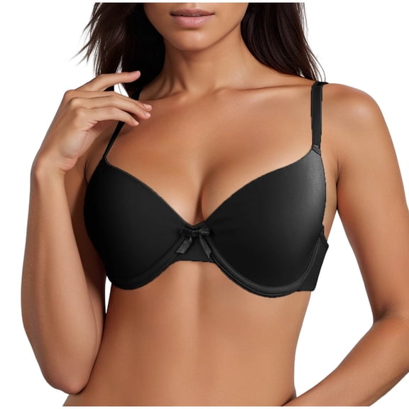 Gytharion Women's Solid Color Underwire Bras Push Up Side Support Adjustable Straps Bras Breathable Underwear Everyday Bras,36C-40C