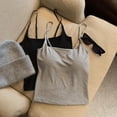 thumbnail image 4 of Rhuody Womens Summer Tank Tops Crewneck Spaghetti Strap Slim Fit Built In Bra Camisole Short Length Seamless Layering Shirts Fashion Clothing 5Xl White, 4 of 7