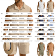 thumbnail image 3 of Mens Linen Sets 2 Piece Outfits Sleeveless Shirt And Shorts Set Vacation Outfit for Men Summer Beach Suits Button Down Tank Tops And Short Set Gym Tracksuits Green 2Xl, 3 of 5