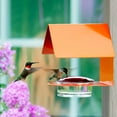 thumbnail image 4 of Mosaic Birds Recycled Glass & Metal Humming Bird Feeders for Outdoors - Hanging Bird House for Lawn Decor - Orange, 4 of 5