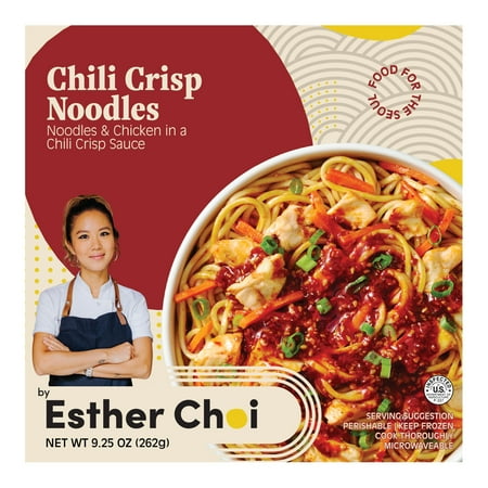 Esther Choi Chili Crisp Noodles with Chicken, 9.25 oz (Frozen)